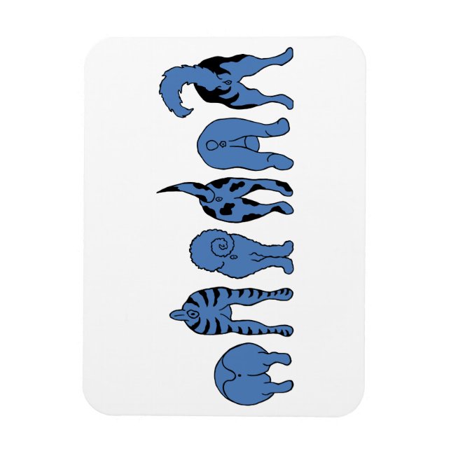 Blue Dog Butts Magnet (Vertical)