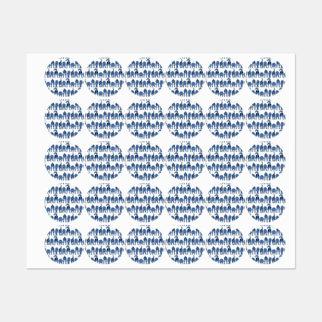Blue Dog Butts Pattern (Sheet)