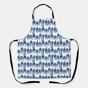 Blue Dog Butts Pattern Apron