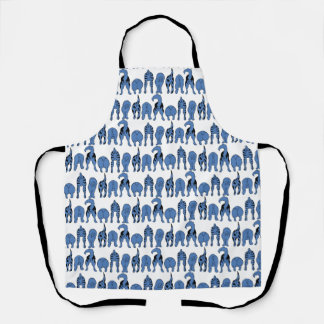 Blue Dog Butts Pattern Apron