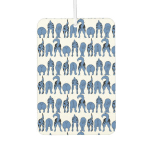 Blue Dog Butts Pattern Car Air Freshener