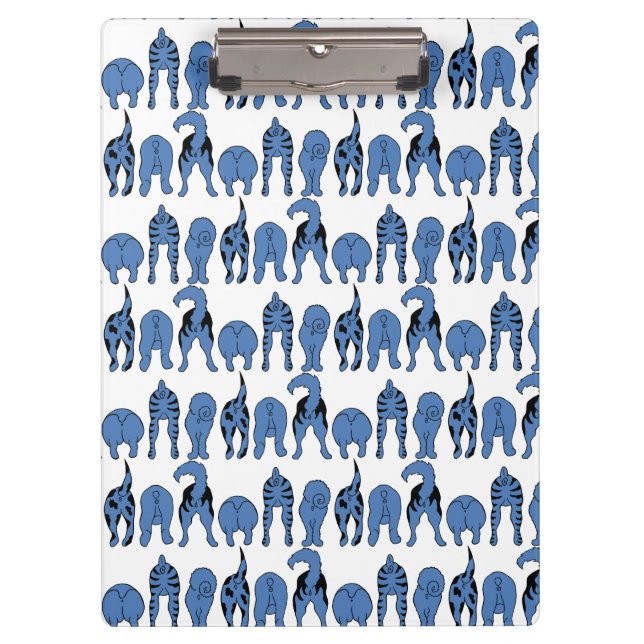 Blue Dog Butts Pattern Clipboard (Front)