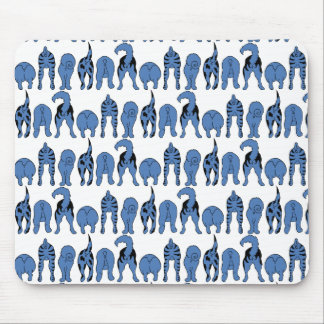 Blue Dog Butts Pattern Mouse Pad