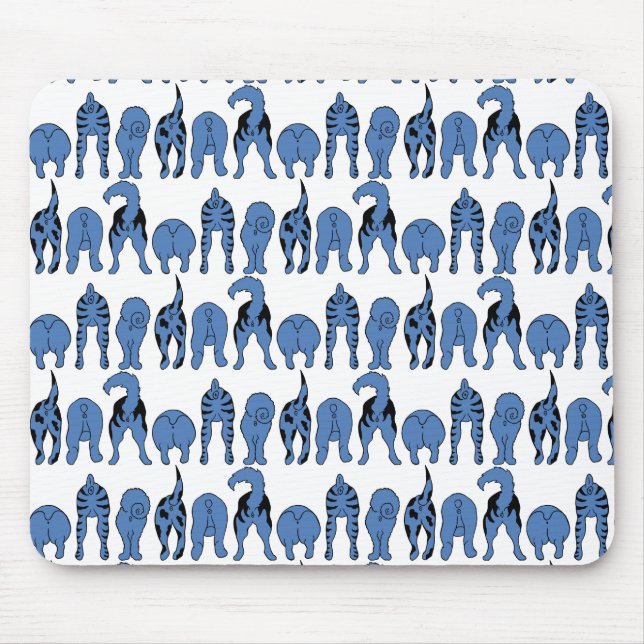 Blue Dog Butts Pattern Mouse Pad (Front)