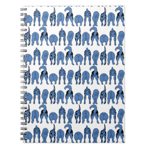 Blue Dog Butts Pattern Notebook