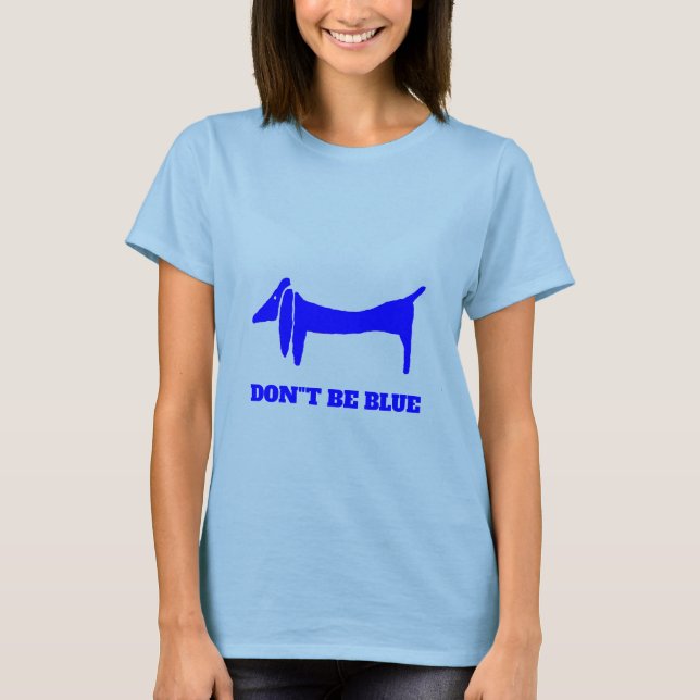 Blue Dog Dachshund Abstract T-Shirt (Front)