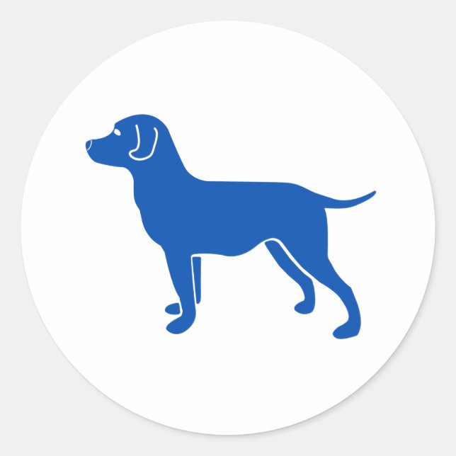 Blue Dog Design  Classic Round Sticker (Front)