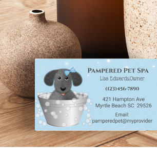 Blue Dog Grooming Dog Spa Appointment Card