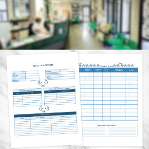 Blue Dog Healthcare Record Keeper Page