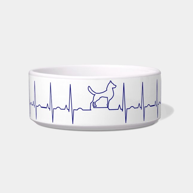 Blue Dog Heartbeat Bowl (Front)