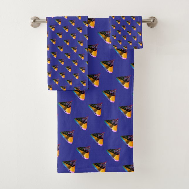 Blue Dog Kisses Deep Blue      Bath Towel Set (Insitu)