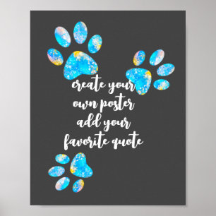 blue dog paw print on grey add text create your