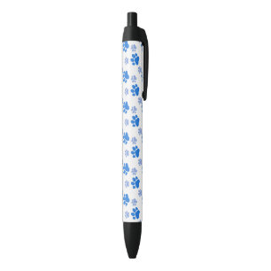 Blue Dog Paw Print Simple Animal Lover Puppies Black Ink Pen