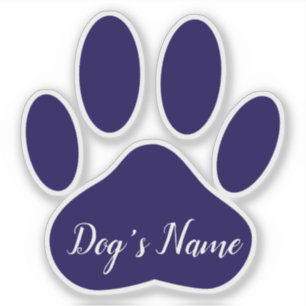 Blue Dog Paw Print With Custom Name Personalized
