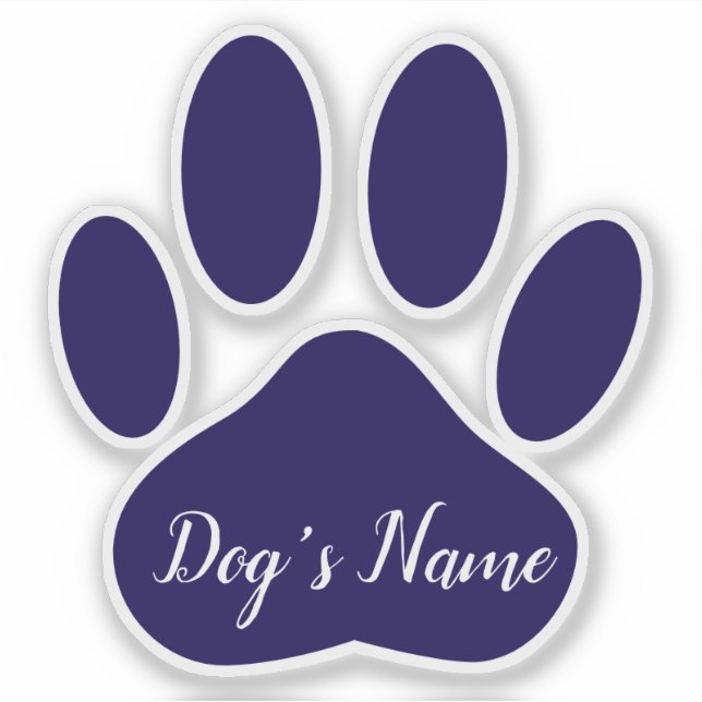Blue Dog Paw Print With Custom Name Personalized (Front)