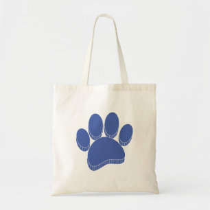 Blue Dog Pawprint Hand Drawn Custom Tote Bag