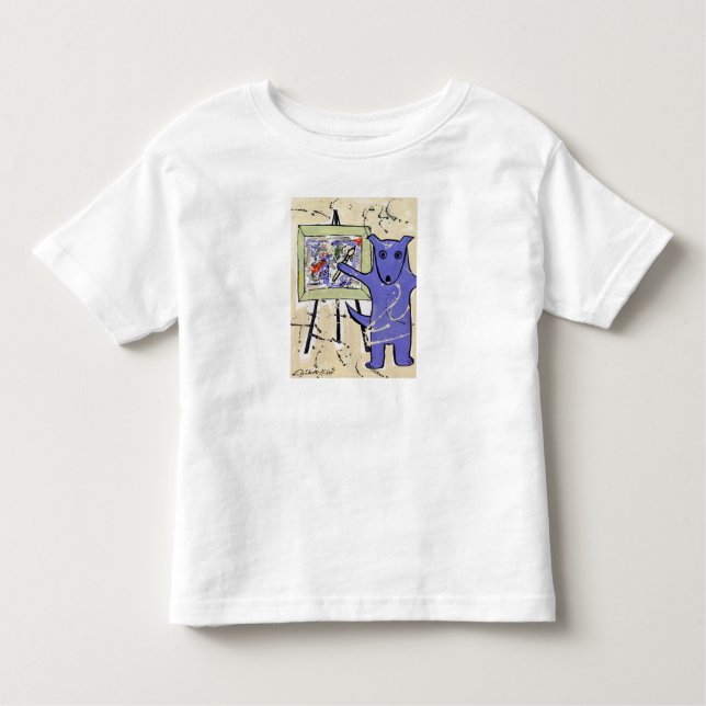 "Blue Dogs as Artists" Series by Artist Elizabeth Toddler T-Shirt (Front)
