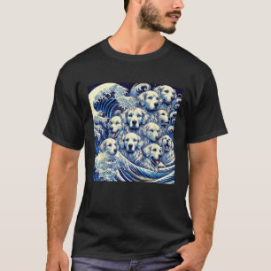 Blue Dogs Wave Japanese Art Women Men Kids Anime G T-Shirt