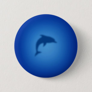 Blue dolphin 6 cm round badge