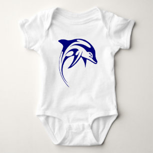 Blue Dolphin Baby Bodysuit