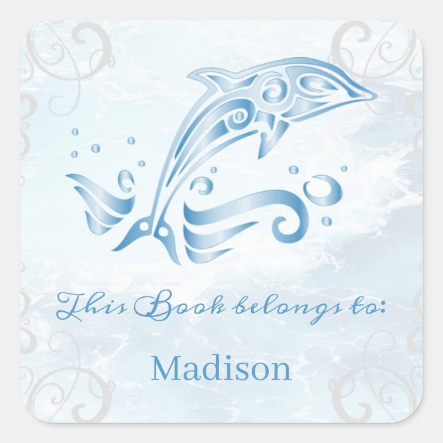 Blue Dolphin Book Sticker (Front)