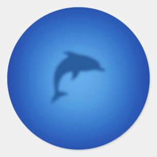 Blue dolphin classic round sticker