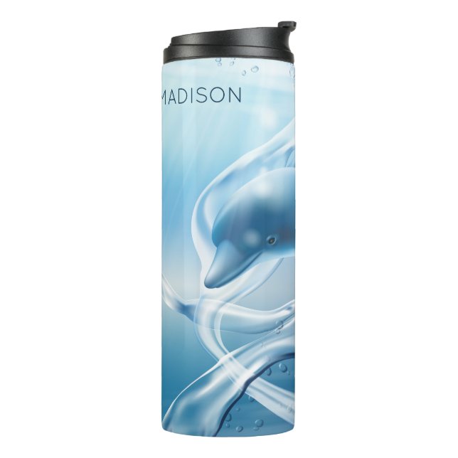 Blue Dolphin custom name tumbler (Rotated Left)