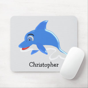 Blue Dolphin Design Mouse Pad
