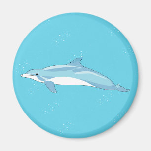 Blue dolphin in sea magnet