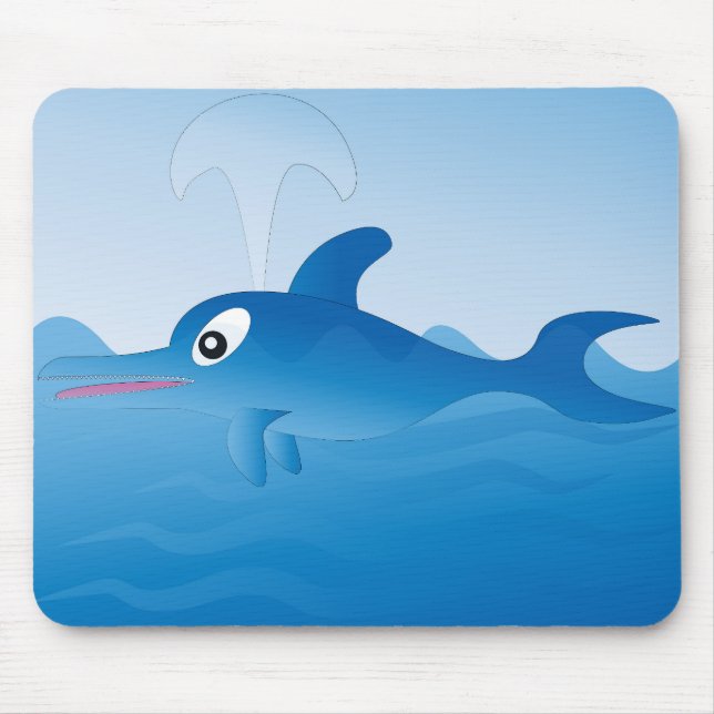 Blue Dolphin Mouse Pad (Front)