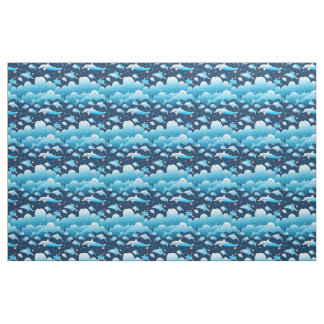 Blue Dolphin Pattern Classic Trending Modern Cute Fabric