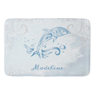 Blue Dolphin Personalised Bath Mat