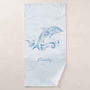 Blue Dolphin Personalised Bath Towel Set