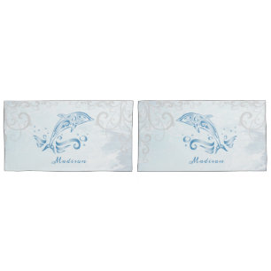 Blue Dolphin Personalised Pillow Case