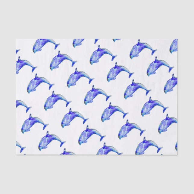 Blue Dolphin Tissue Paper (Front)