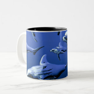 Blue Dolphin Two-Tone Coffee Mug
