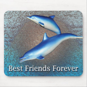 Blue Dolphins Best Friends Forever Mouse Pad