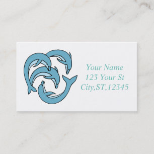 Blue Dolphins circling Thunder_Cove Business Card