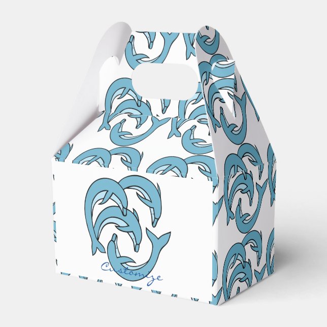 Blue Dolphins circling Thunder_Cove Favour Box (Front Side)