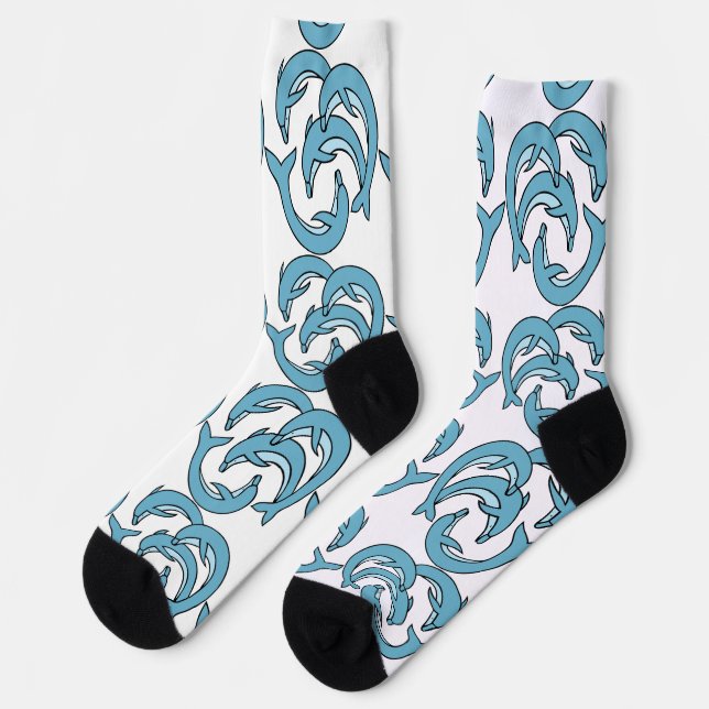 Blue Dolphins circling Thunder_Cove Socks (Left)