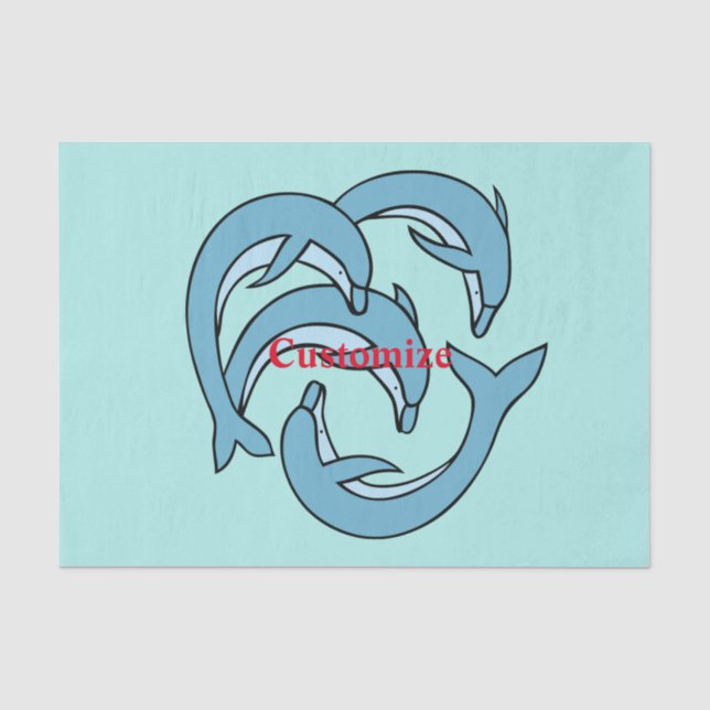 Blue Dolphins circling Thunder_Cove Tissue Paper (Front)