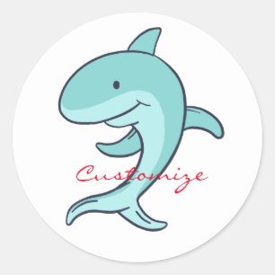 Blue Dolphins Leaping Thunder_Cove Classic Round Sticker