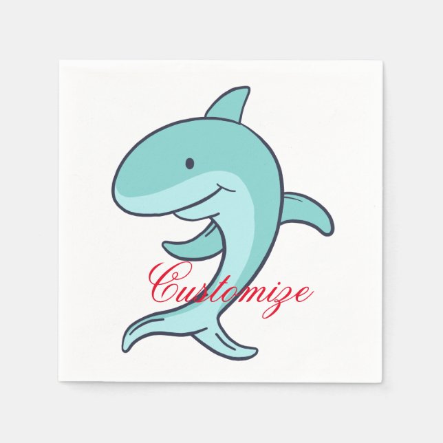 Blue Dolphins Leaping Thunder_Cove Napkin (Front)