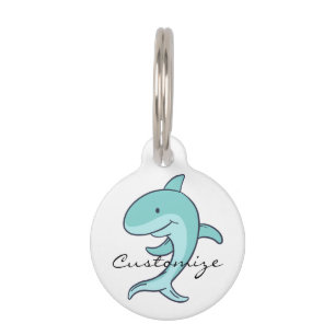 Blue Dolphins Leaping Thunder_Cove Pet Tag