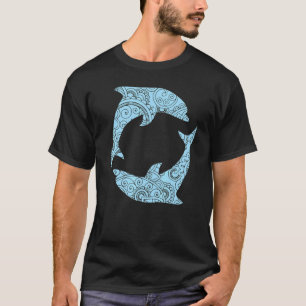 Blue Dolphins Mandala Top Summer Ocean Vibes Graph