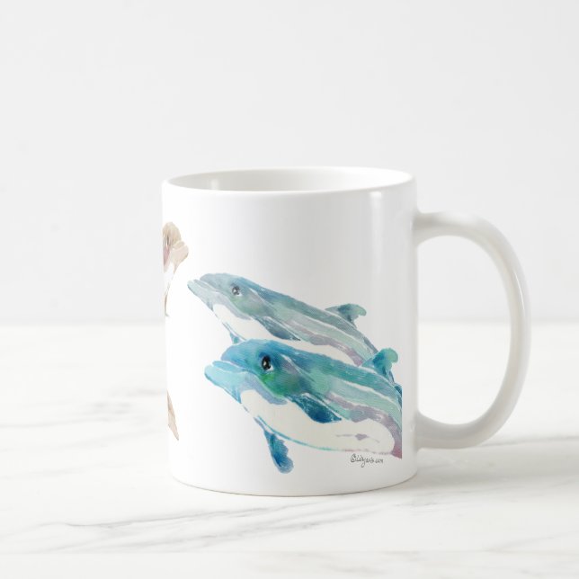 Blue Dolphins on Mug (Right)