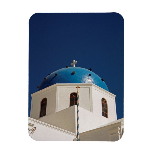 Blue dome, Santorini, Greece Magnet (Vertical)