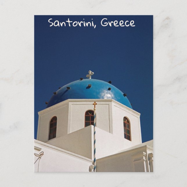 Blue dome, Santorini, Greece Postcard (Front)