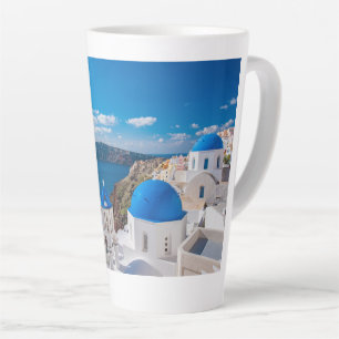 Blue Domes of Santorini Latte Mug