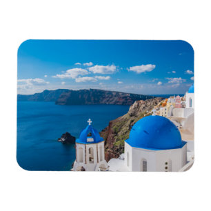Blue Domes of Santorini Magnet
